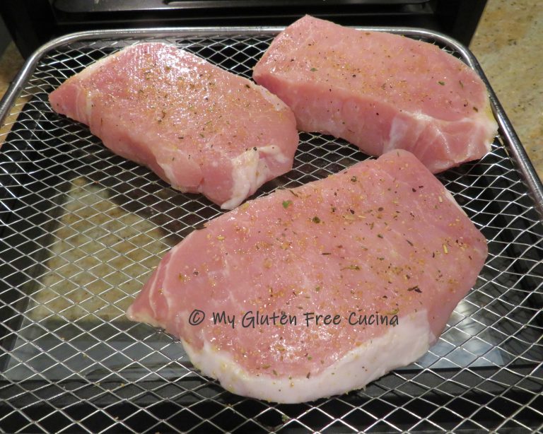 Air Fryer Pork Chops and Zucchini Rounds – My Gluten Free Cucina