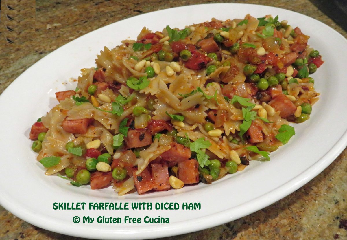 Skillet Farfalle with Diced Ham