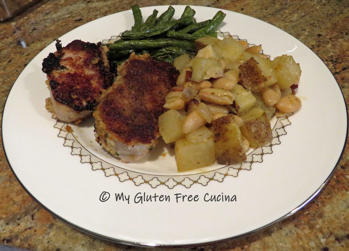 Breaded Pork Medallions with Beans and Potatoes
