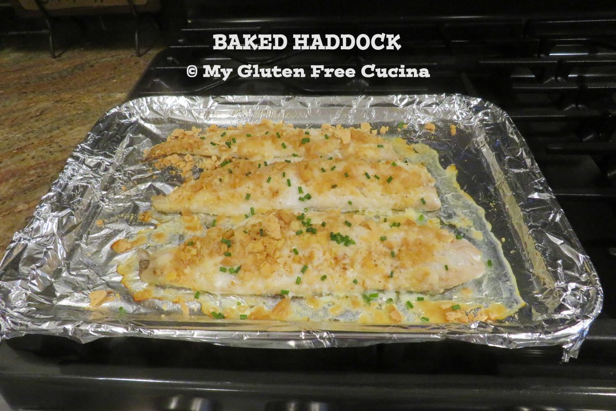 Gluten Free Baked Haddock with Butter and Cracker Crumbs