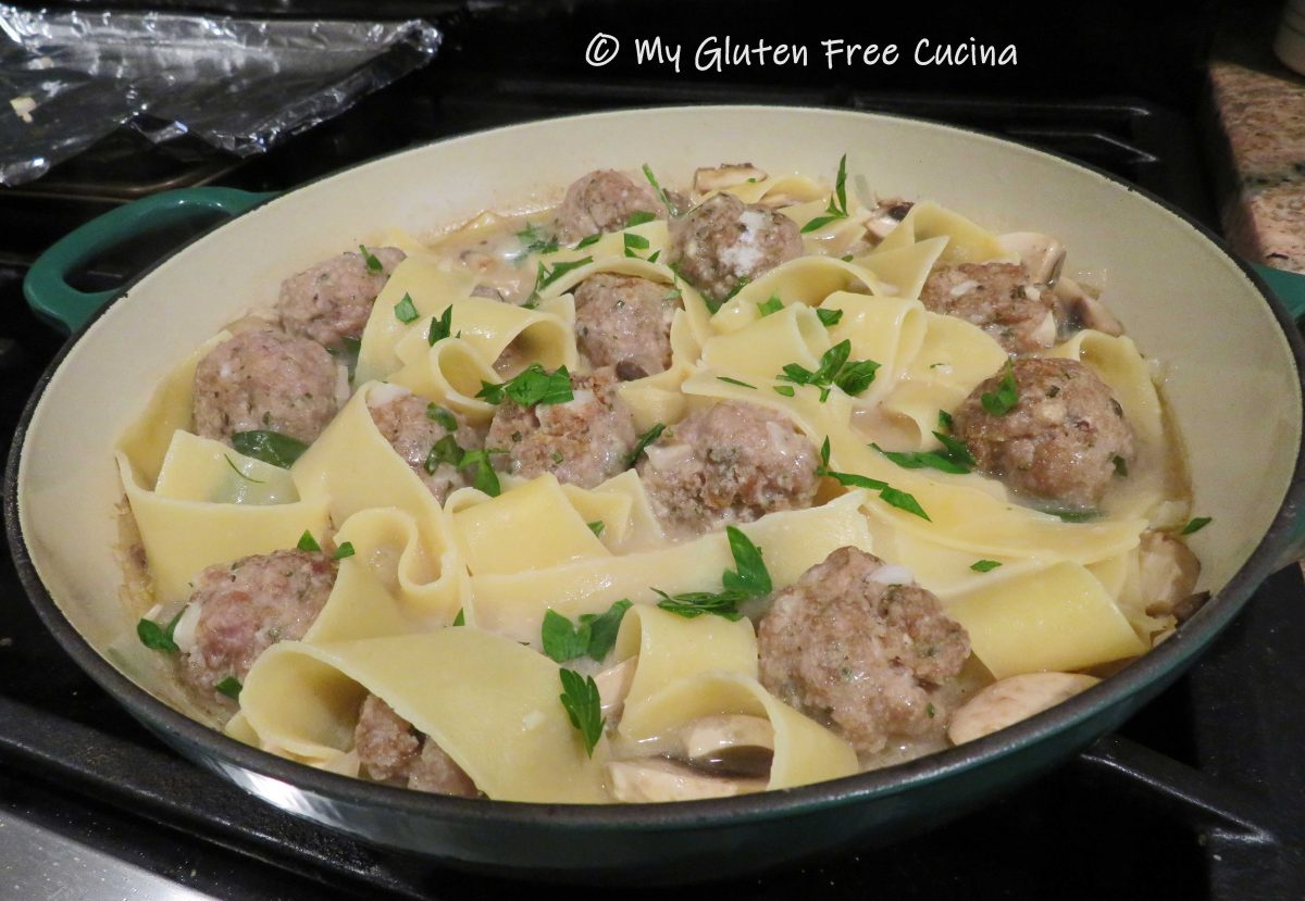 Gluten Free Veal Meatballs with Pappardelle