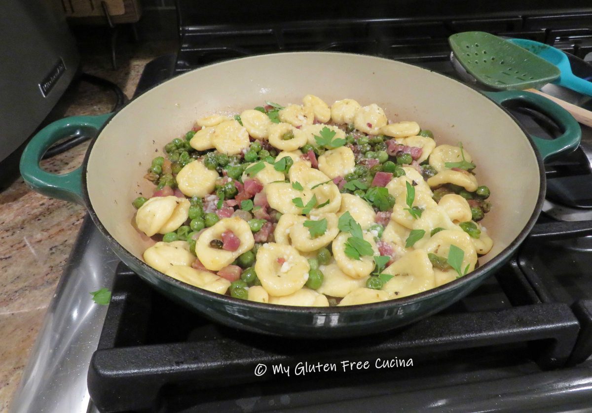 Gluten Free Orecchiette with Pancetta and Peas My Gluten Free Cucina