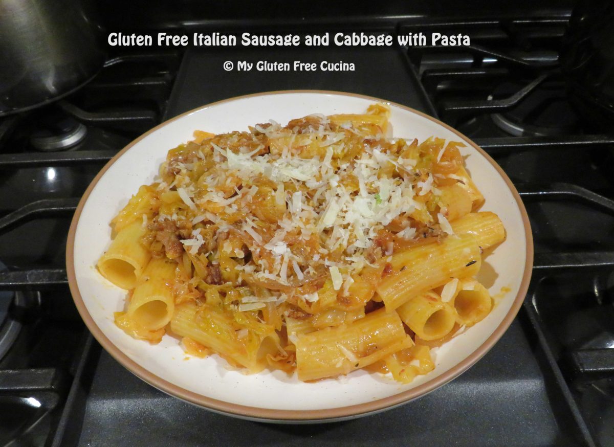 Gluten Free Italian Sausage and Cabbage with Pasta