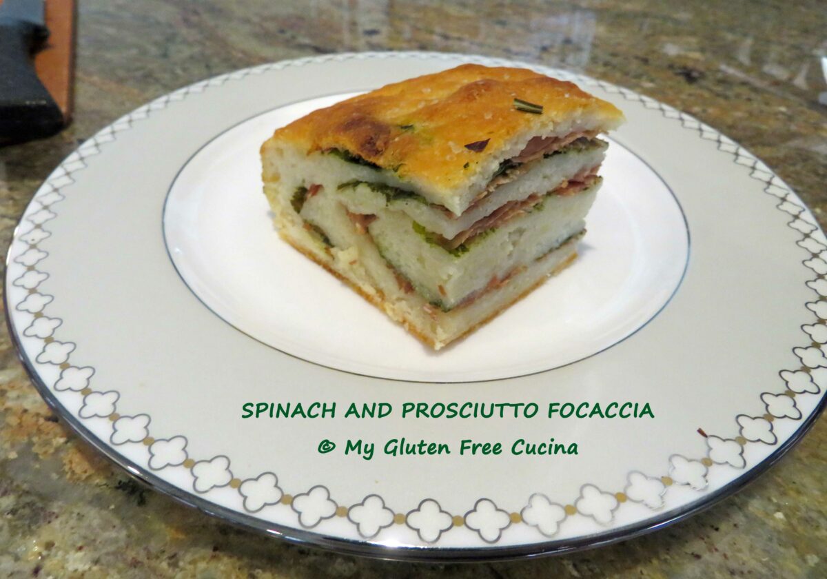 Gluten Free Spinach and Prosciutto Focaccia