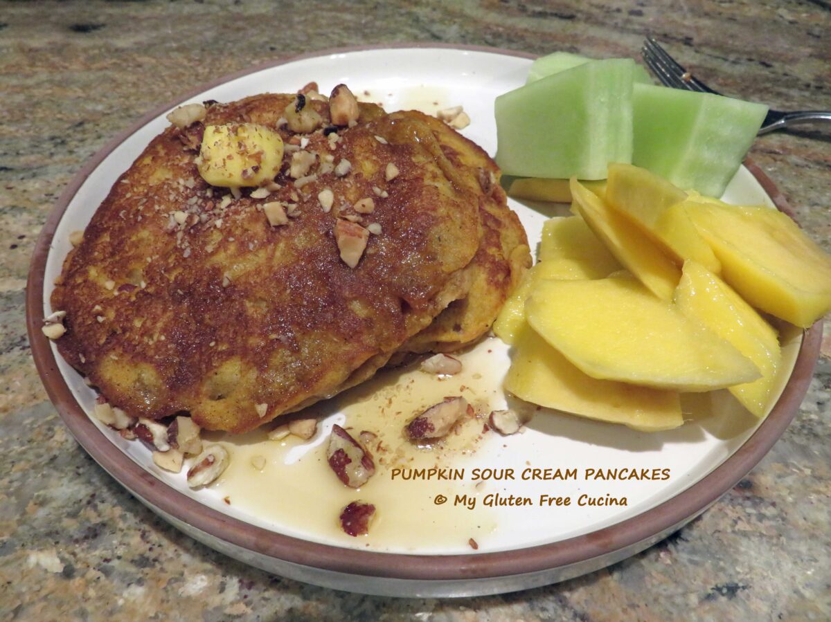 Gluten Free Pumpkin Sour Cream Pancakes